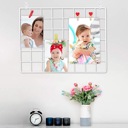 ODOXIA 1er-Pack Wandgitter Weiß | Gitter Pinnwand Fotogitter mit Magnet-Pins | Deko Büro, Memoboard & Fotowand | Deko-Gitter Metallgitter für Tumblr Deko, Büro, Küche, Zimmerdeko usw.