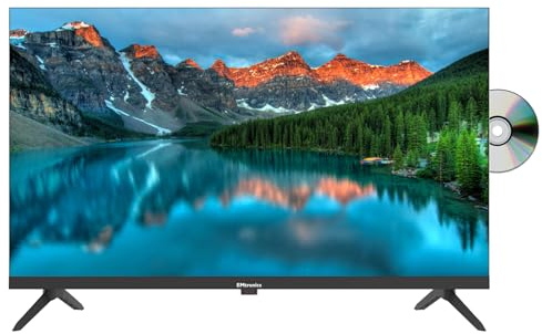 EMtronics 32 inch HD LED TV with Built-in DVD Player, Freeview, HDMI, USB Media Player, COAXIAL, AUX, PVR Recording - Black
