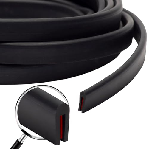 Joint caoutchouc en U, joint bord de tôle, protection bord de tôle, pour bords de 0,8 à 1,5mm, EPDM, couleur noir, adapté pour protéger les bords métalliques et prévenir les dommages. 5mètres.