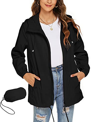 Rapbin Waterproof Jackets Women Jackets Trench Coat Rain Jacket Raincoat