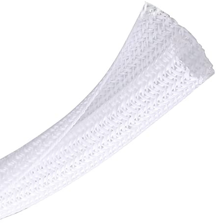 CrocSee Cable Management Sleeve, Split Design, 10FT - 1/2 Inch, White