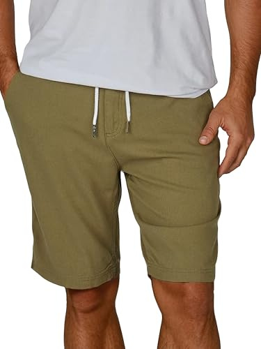 riverso Pantalones cortos de lino para hombre, de verano, corte regular, RIVOliver, bermudas, de largo hasta la rodilla, de un solo color, blanco, azul, azul marino, beige, verde, negro, tallas S, M