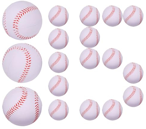 LNGJIN 15 Pack Schaumstoff-Softball,PU Baseball,Foam Softball,Soft Baseballs,Sportlicher Schlagball,Training Baseball,Weiche Bälle,Schaumstoffbälle,Pitching-Fangtraining