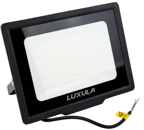 LUXULA LED Strahler Außen, 100W, 3000K Warmweiß, 10000lm, IP65 wasserdicht, Außenstrahler Fluter, Aussenleuchte Scheinwerfer, LED Außenbeleuchtung für Garten, Einfahrt, Garage, Terrasse, Schwarz
