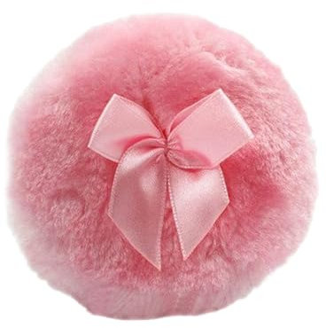 Outdooor Houppette à poudre ronde ultra douce pour le visage et le corps avec nœud en ruban – Applicateur de poudre corporelle pour bébé, enfant et adulte, outil de maquillage pour la maison et les