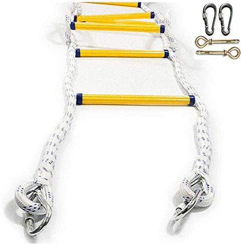Emergency ladder, Rope Ladder, Fire Escape Ladder Fire Escape Rope Ladder Emergency Ladder with Carabiners Escape from Window and Balcony/20M/65.6Ft/25M/82Ft