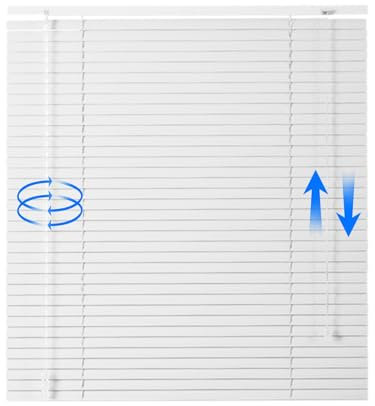 25mm Slats Slats Blinds Aluminum Alloy Venetian Blind W 40-155cm × H 60-250cm Horizontal Blinds For Window Door Light Filtering Privacy Shades(White)