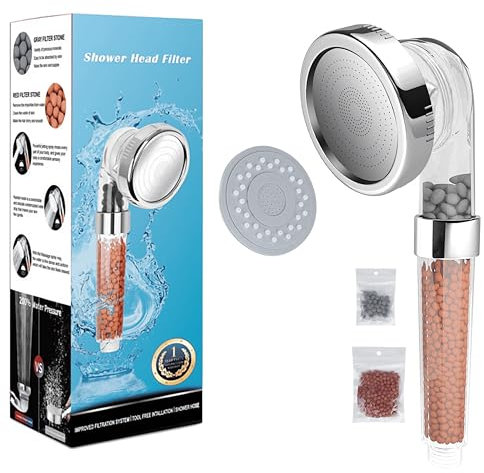 TOVARIN® SUPER Alcachofa de Ducha | Alcachofa Ducha ALTA PRESIÓN | Ahorro Agua, Cabezal de Ducha PORTÁTIL, Mango Ducha con Diferentes Modo de Chorro, Telefono Ducha Desmontable (SIN FILTRO)