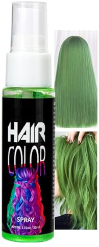 Coloration temporaire pour cheveux, verte, lavable, pour carnaval, Halloween, cosplay, fête