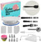 Chumix Kit Patisserie, avec Plateau Tournant Patisserie de 28 cm, Grattoirs à Gâteaux, Spatules, Poches à Douille et Embouts de Tuyauterie, Plateau Tournant Gateau, Accessoire Patisserie