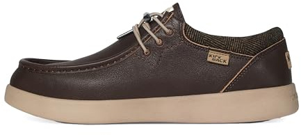 Kickback Haven - Mocasines para Hombre - Zapatos Ligeros Estilo mocasín - Exterior de Suave Piel y Ante - Cordones elásticos Ajustables - Suelas Acolchadas - Plantillas Forradas de Piel