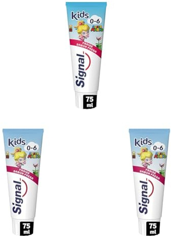 Signal Pasta de Dientes Infantil 0-6 años Sabor Fresa Para Dientes de Leche 75ml x1 (Paquete de 3)