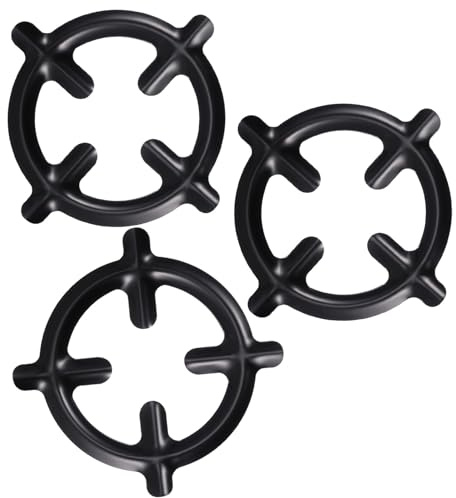 BESPORTBLE 3 pièces Support de Cuisinière à Gaz Fer Lot de Réducteurs Anneaux pour Plaque de Cuisson Antidérapant et Accessoires Pratiques pour Organiser et Stabiliser Vos Casseroles et