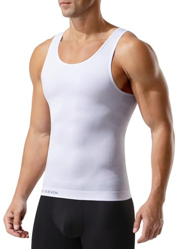 Casey Kevin Camiseta Compresión Hombre Nivel 5(20-25 mmHg) | Camiseta Reductora Hombre - Camiseta Tirantes Alta Compresión para Deporte y Diario