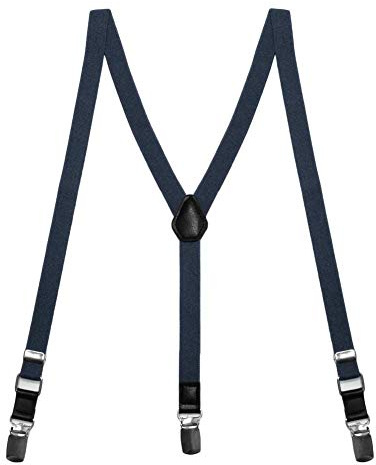 tiemart Adult Skinny Suspenders (Dark Navy Blue)