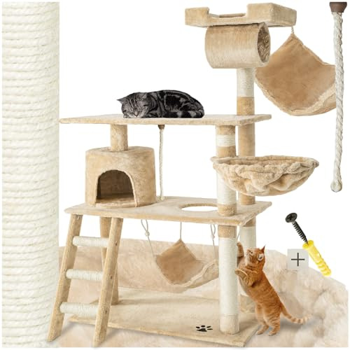 Torre para gatos y centro de actividades TecTake de 141 cm