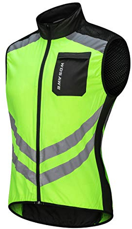 WOSAWE Gilet coupe-vent sans manches pour cyclisme et moto tout-terrain - vert - XX-Large