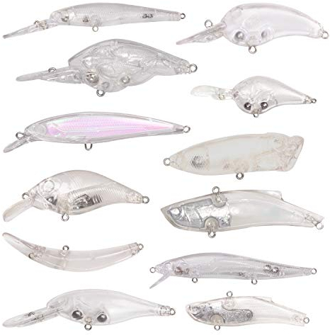 Unlackierte Angelköder, blanko, harte Crankbaits, Elritze, DIY-Körper, Angelköder-Set, Drillingshaken, Spaltringe, Angelausrüstungs-Set, Barsch, Forelle, Lachs