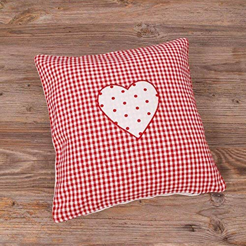 matches21 HOME & HOBBY Kissen-Bezug in 30x30 cm für Deko-Kissen Sofa-Kissen - Baumwolle Kissen-Hülle LISE Landhaus-Stil rot weiß kariert - Waschbarer Reißverschluss Zierkissen-Bezug für Couchkissen