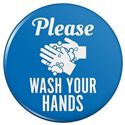 Please Wash Your Hands Kitchen Refrigerator Locker Button Magnet