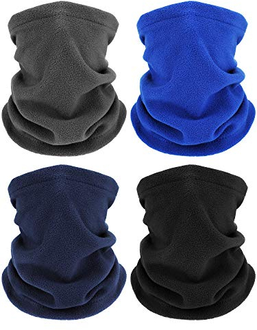 Geyoga 4 Kinder Loop Schal Winter Halswärmer Schlauchschal Ski Winddicht(Schwarz, Grau, Königsblau, Marineblau,1-4 Jahre)