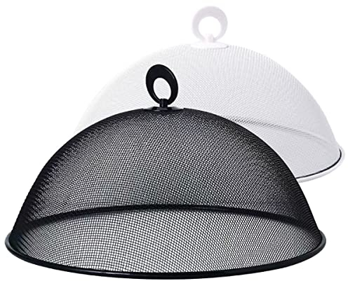 Doerdo Lebensmittelabdeckung, Metallgitter, Lebensmitteldeckel, gegen Fliegen, Käfer, Mücken für Outdoor, Camping, Partys, Picknicks, Grillabende (2 Farben, 30 cm)