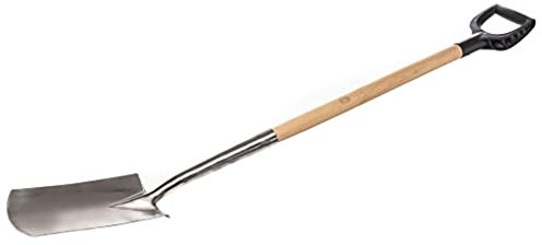 KOTARBAU Pelle de jardinage en acier inoxydable avec manche en bois et bord de marche.