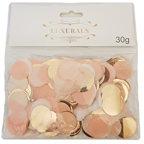 LUXURALS Großes Konfetti Roségold für ca. 5 Tische große & glänzende Streudeko als Hochzeitskonfetti oder Geburtstagsdeko | Konfetti Gold, Konfetti Groß, Goldenes Konfetti