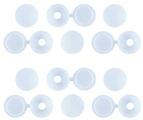 Qrity 50 Stück Kunststoff-Schraubabdeckungen, Schraubdeckel Klappschraube, Faltbare Snap-Schraubabdeckungen, M3,5/M4 Schrauben Abdeckkappen für Bohrlöcher, Weiß