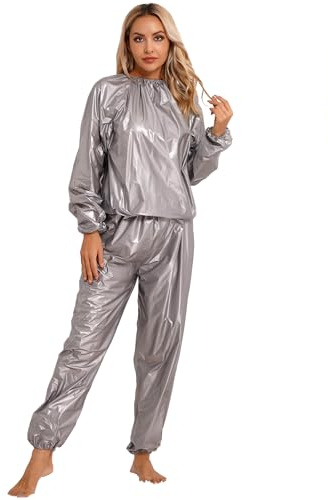 LiiYii Sweat Sauna Suit Combinaison de Sport pour Femmes Minceur Gris XL