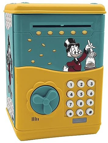 Lexibook, Disney Classics, Scrooge electronic piggy bank, sound and light effects, 9 music tracks included, Green/yellow, JG150SC