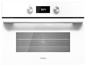 TEKA Horno Compacto Multifunción SurroundTemp 45 cm, Limpieza HydroClean ECO, 11 Funciones, Touch Control, HLC 8440 C, Color Blanco