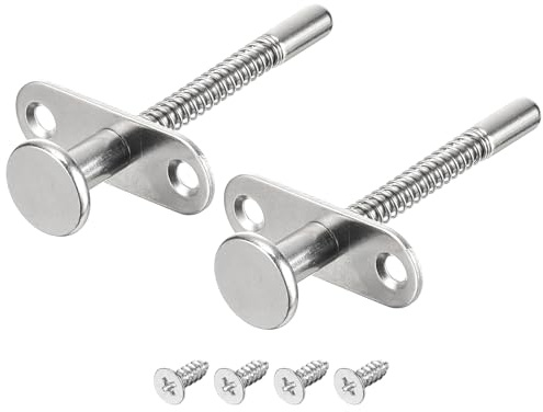 QUARKZMAN Cierres de Émbolo, Pestillo de Perno Cargado por Resorte de Acero de 6.5x80mm/0.26x3.15 Pulgadas para Muebles, Puertas de Cama, 2 Unidades