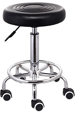 Sengfwin Sgabello ruote professionale regolabile Sgabello da ufficio 360 ° girevole Sgabello sedile con ruote Barber Sgabello da lavoro Sgabello da ufficio