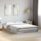 vidaXL Bettgestell, Bett Doppelbett für Schlafzimmer, Bettrahmen mit Lattenrost, Schlafzimmerbett Modernes Design, Grau Sonoma 140x200cm Holzwerkstoff