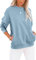 BUHIM Sweatshirt Damen Pullover Rundhals Langarmshirt Herbst Winter Pulli Baumwolle Casual Langarm Oberteile Tops mit Taschen (Blau, M-2)
