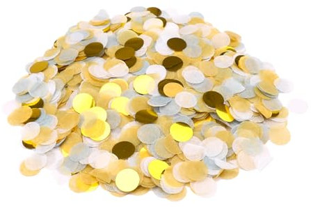 GoldRock Konfetti Hochzeit Geburtstag, 6000 Stk Streudeko Bunt, Tischdeko Gold, Konfettikanone Papier, Luftschlangen für Karneval, Taufe, Weihnachten, Silvester Deko