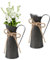 APOMOONS 2 Stück Blumenvase, Milchkanne aus Metall Vase, Landhausstil Deko, Rustikale Deko, Retro Shabby Chic Vintage Eisen Blumentopf für Hochzeitsdeko Garten Tischdeko Wohnzimmer Balkon Küchendeko