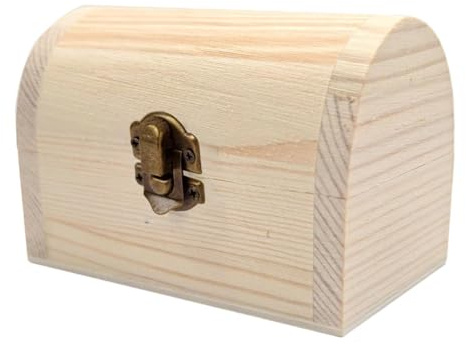 TTETTZ Plain Wooden Treasure Chest for Organizing Jewelry And Party Favors, Multi, Style A