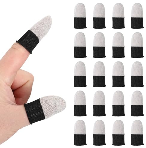 PATIKIL 20 Pièces Manchon De Doigt pour Contrôleur Respirants Noir/Blanc