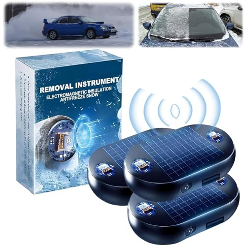 Electromagnetic Car Deicer, Solar Electromagnetic Car Defroster, Car Advanced Electromagnetic Antifreeze Snow Removal Device,Ehicle Microwave Molecular Deicing Instrument ,Cars Defroster (3pcs)