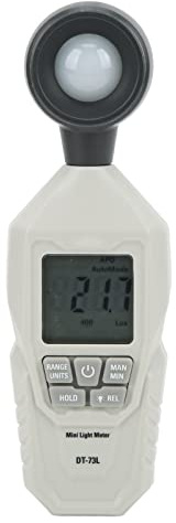 DT73L Iluminómetro Luxómetro Digital Medidor de luz de Alta precisión con Pantalla LCD de 4 dígitos para medición de Intensidad de luz Interior y Exterior Material ABS