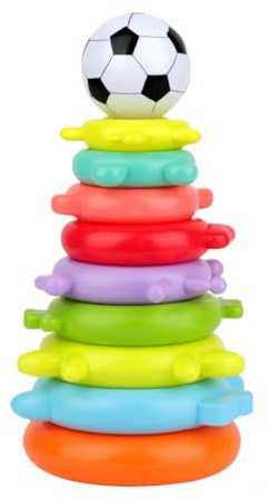 Générique Jeu D'empilage D'anneaux – Jeu D'empilage D'équilibrage Arc-en- pour | Jouet d'apprentissage Coloré en ABS - Accessoires Éducatifs pour Promouvoir Tout-Petits, Garçons, Filles,
