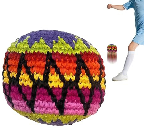 Crochet Hacky Ball Sacks, Handmade Knitted Footbag, Portable Funny Foot Bag Kick Sack for Adults Kids Outdoor Play