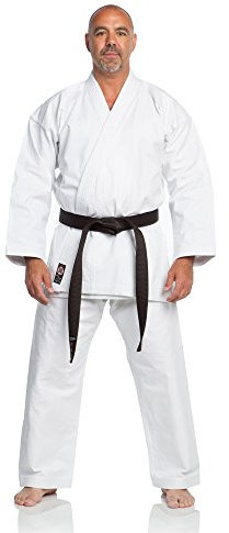Ronin Karate Gi – schwere Karate-Uniform – professioneller Kimono – fortschrittliche 100% Baumwolle 340 g Kampfsport-Set, Weiss/opulenter Garten, 2