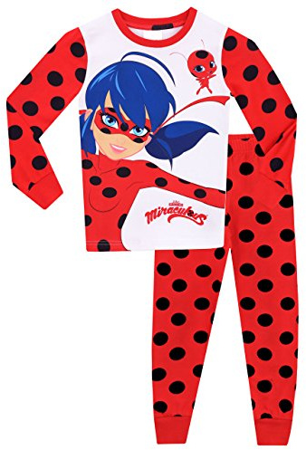 Miraculous Pyjama | Tätsittande Pyjamas för Flickor | Nyckelpigor Pyjamas för Barn