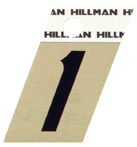 Hillman Group 840476 1.5 in. Black & Gold Glossy Aluminum Angle-Cut Adhesive Number - 1-6 Piece66