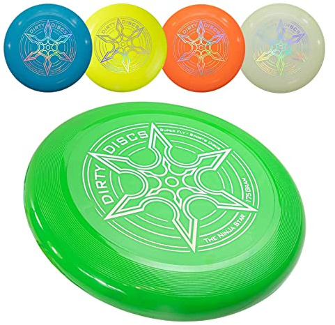 Indy - Dirty Disc (175g) Frisbee, disco de competición profesional para adultos, niños, perros, deportes, juegos y diversión al aire libre (verde)