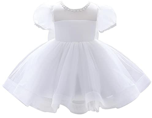 Lito Angels Vestido de Dama de Honor de Boda Vestido de Fiesta Elegante Blanco para Niñas Pequeñas Talla 5-6 años