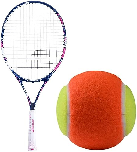 Babolat B'Fly Girl's 23 Junior Tennis Racquet Bundled with 3 Orange Kids' Transition Balls